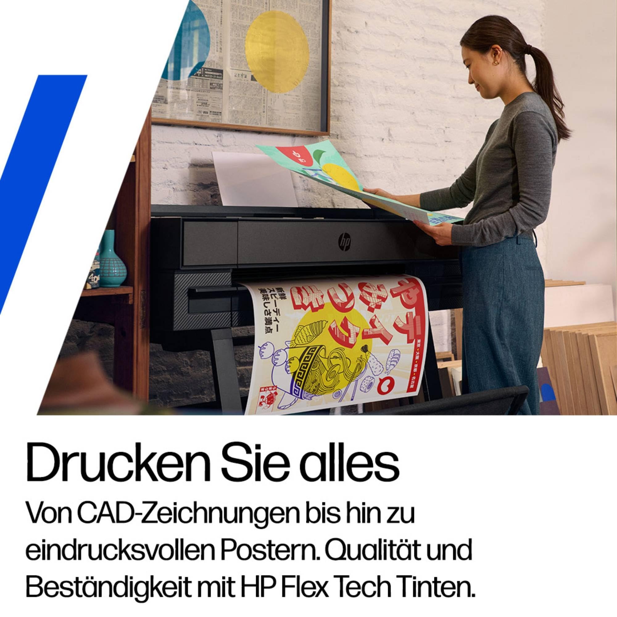 HP DesignJet T870 61 cm (AM0X9A), Großformatdrucker Plotter, A4–A1/D, bis zu 120 A1 Drucke/Std, WLAN, Ethernet, USB, 2400 x 1200 DPI, Flex Tech, 2 Jahre Garantie, Schwarz