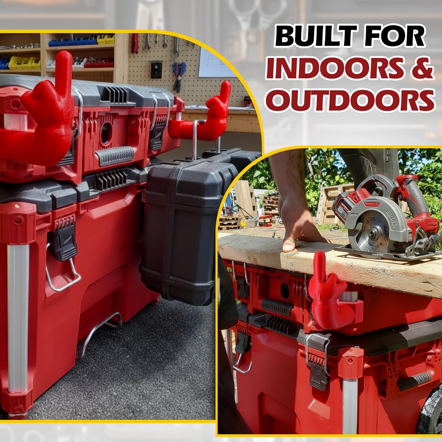 Bucherry Accessory Compatible with 48-22-8424, 48-22-8425, 48-22-8427, 48-22-8429, 48-22-8444, 48-22-8447 Tool Box, Red Funny Finger Tool Box 3D Printed Accessories, Cool Appearance, A Fun Gift