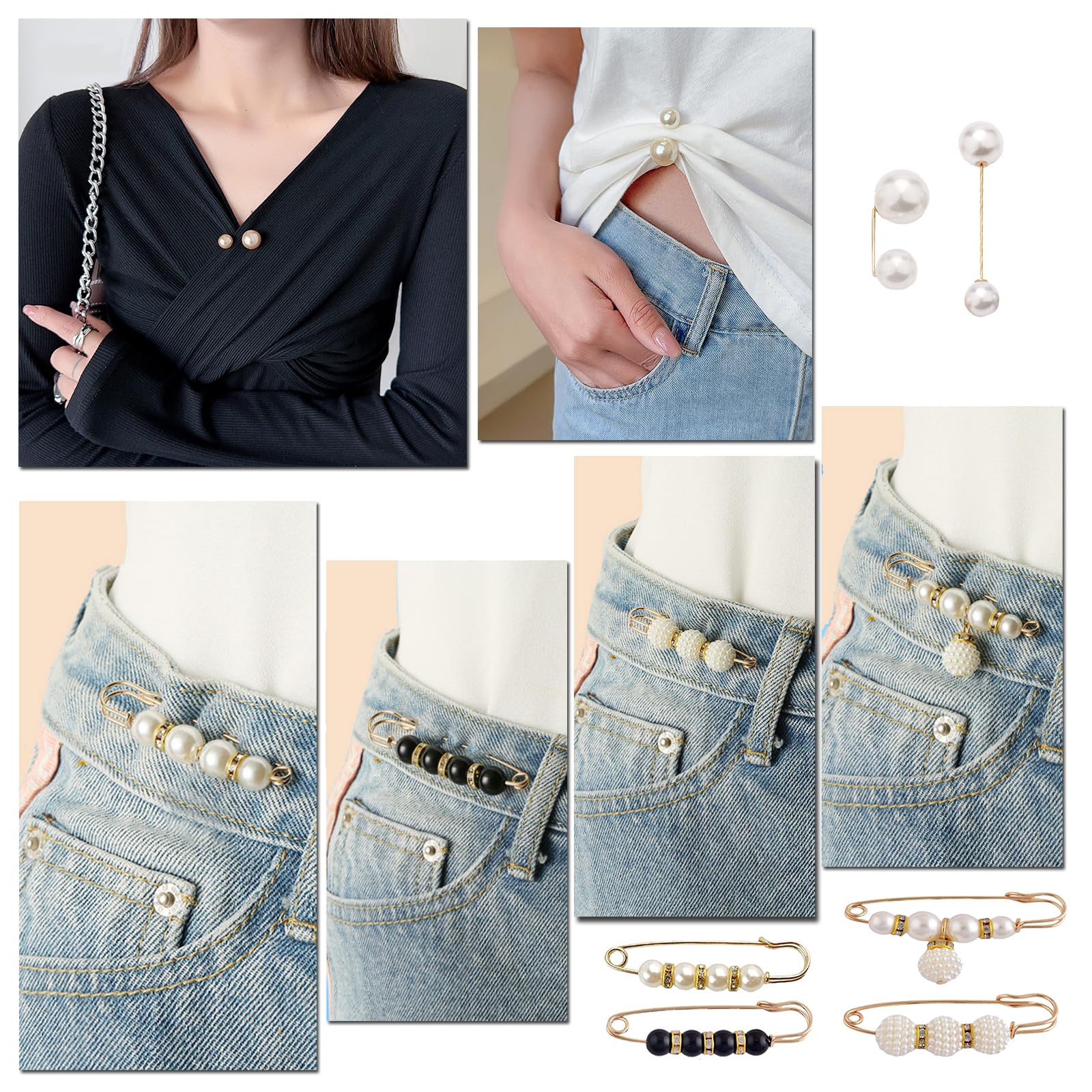 Juego de 60 calcetines de basura, broches de seguridad, broches de seguridad para sombreros de mujer, broches y alfileres, calcetines con diamantes de imitación de perla, caja de almacenamiento de