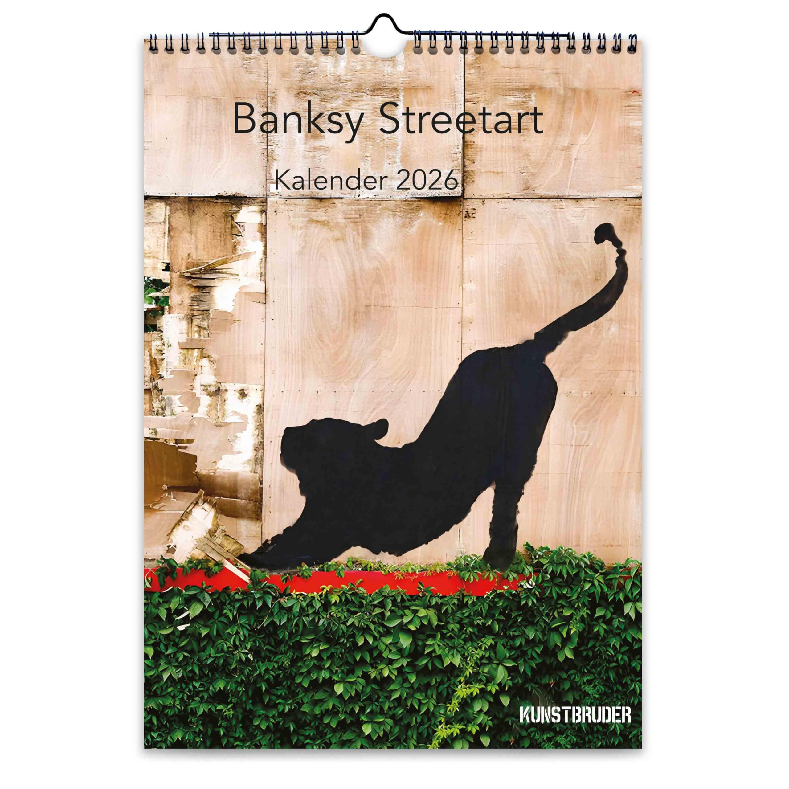 Banksy großformat Kalender Monatskalender 2026 hochkant B2 (70 x 50 cm) Wandkalender mit den schönsten Bildern - XXL Street art Jahreskalender Banksys Graffiti Wohnzimmerkalender Bürokalender
