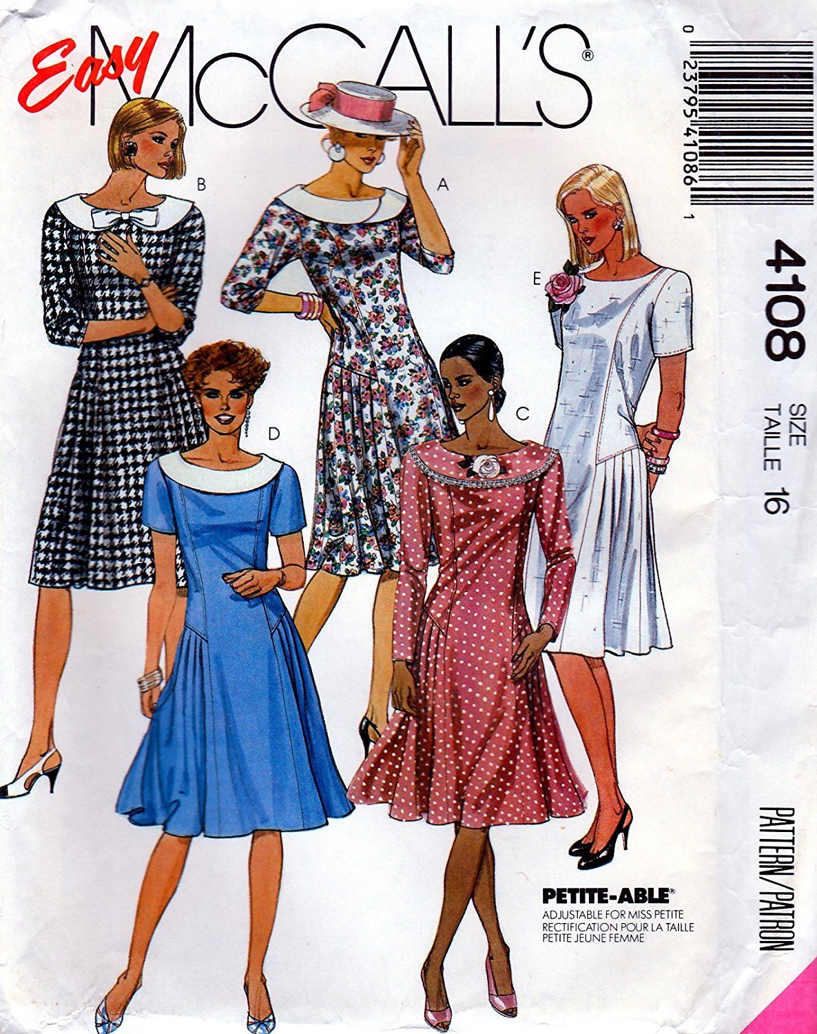 Patron De Couture Vintage Robe 247 - Tailles 38, 42, 46, Occasion, Modèle De Travaux Modes
