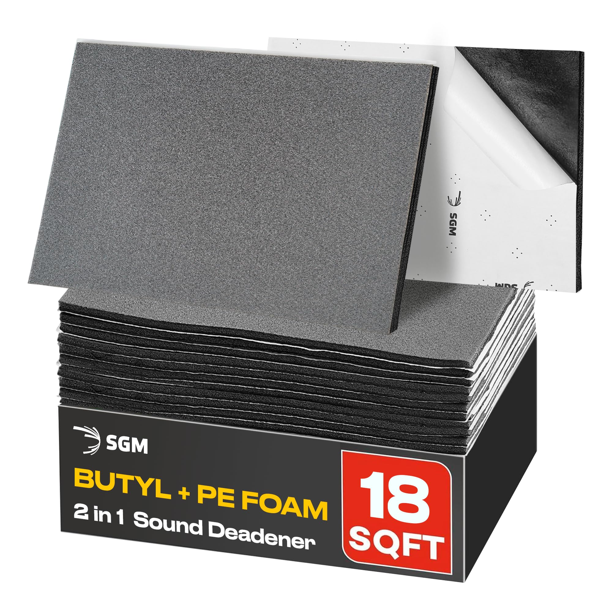 SGM Blue 360 mil (10 mm) 18 sqft (1.67 sqm) Autoschalldämmung – Wärme- und Kühlauskleidung – selbstklebendes geschlossenzelliges Schaumstoffmaterial – PE-Schaum-Schalldämpfer