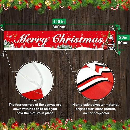 Miniatura 5 de Decoraciones navideñas de Feliz Navidad para exteriores e interiores, pancartas de fiesta para porche, barandilla, valla y patio, liquidación festiva