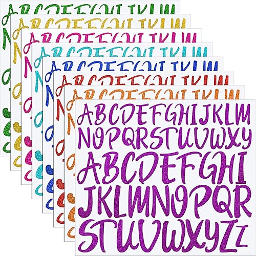 Miniatura 1 de 8 hojas de calcomanías del alfabeto, autoadhesivas, letras de caligrafía, calcomanías para buzones, ventanas, puertas, automóviles, camiones, hogar,