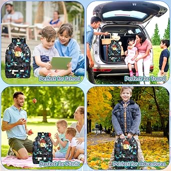 Robl Backpack, Children School Backpack, Kids Backpacks Cartoons High Capacity School Bag Student Backpack Travel Rucksack for Boys and Girls, Capacity Rucksack Waterproof for Kids 3-12 Years