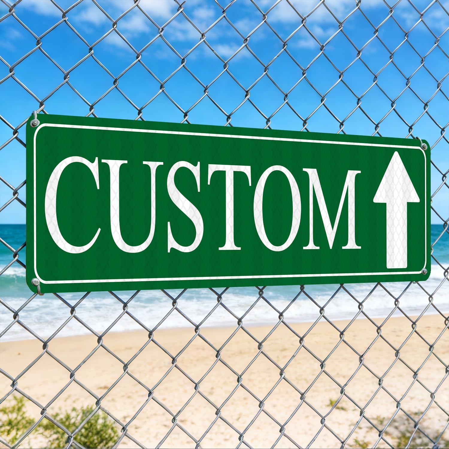 custom signs,12 * 36 inches,large street signs,road green background signs,optional double/single sided,for Exit/Entrance,Community, farm