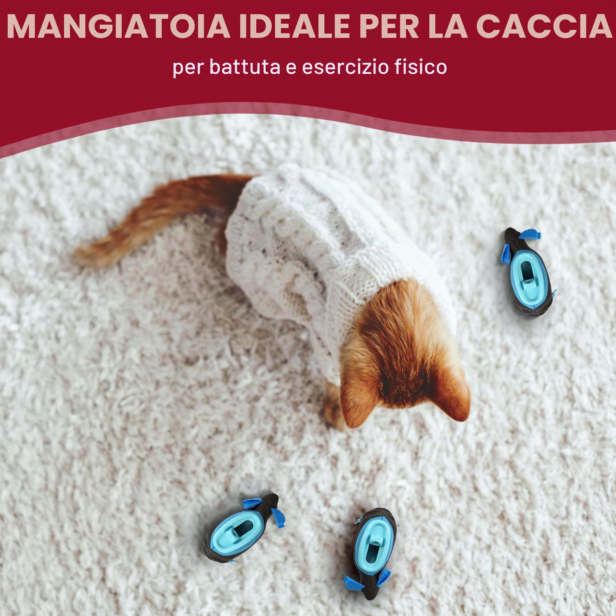 Doc & Phoebe - Mangiatoia interattiva per gatti da caccia, taglia unica