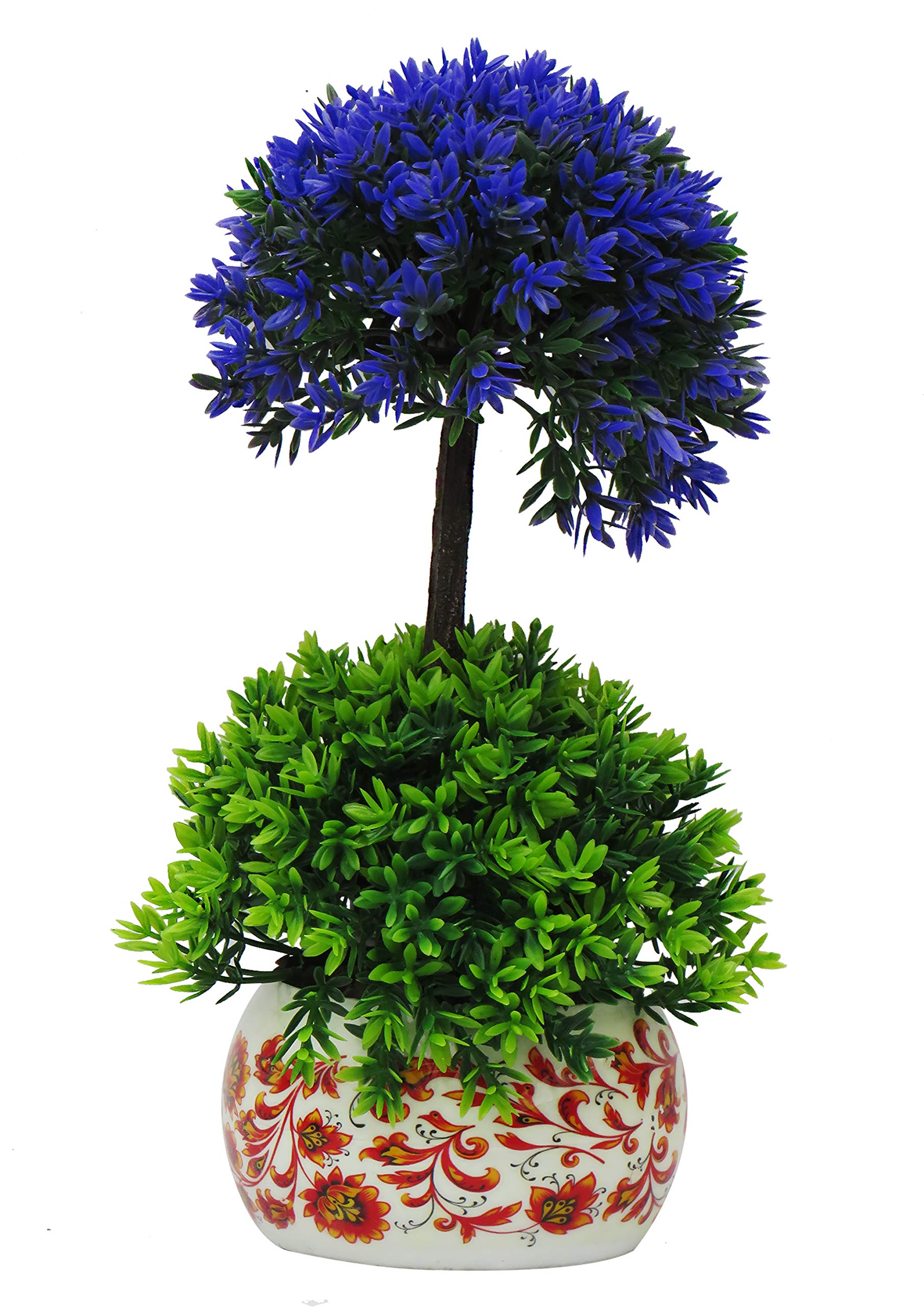 MOMS HOME Bonsai with Natural Tree Pattern for Living Room, Home,Table, Office, Window Decoration |Design Vase and Two Set of Bonsai Tree| (Height- 35.4 cm, Length- 25.4 cm)