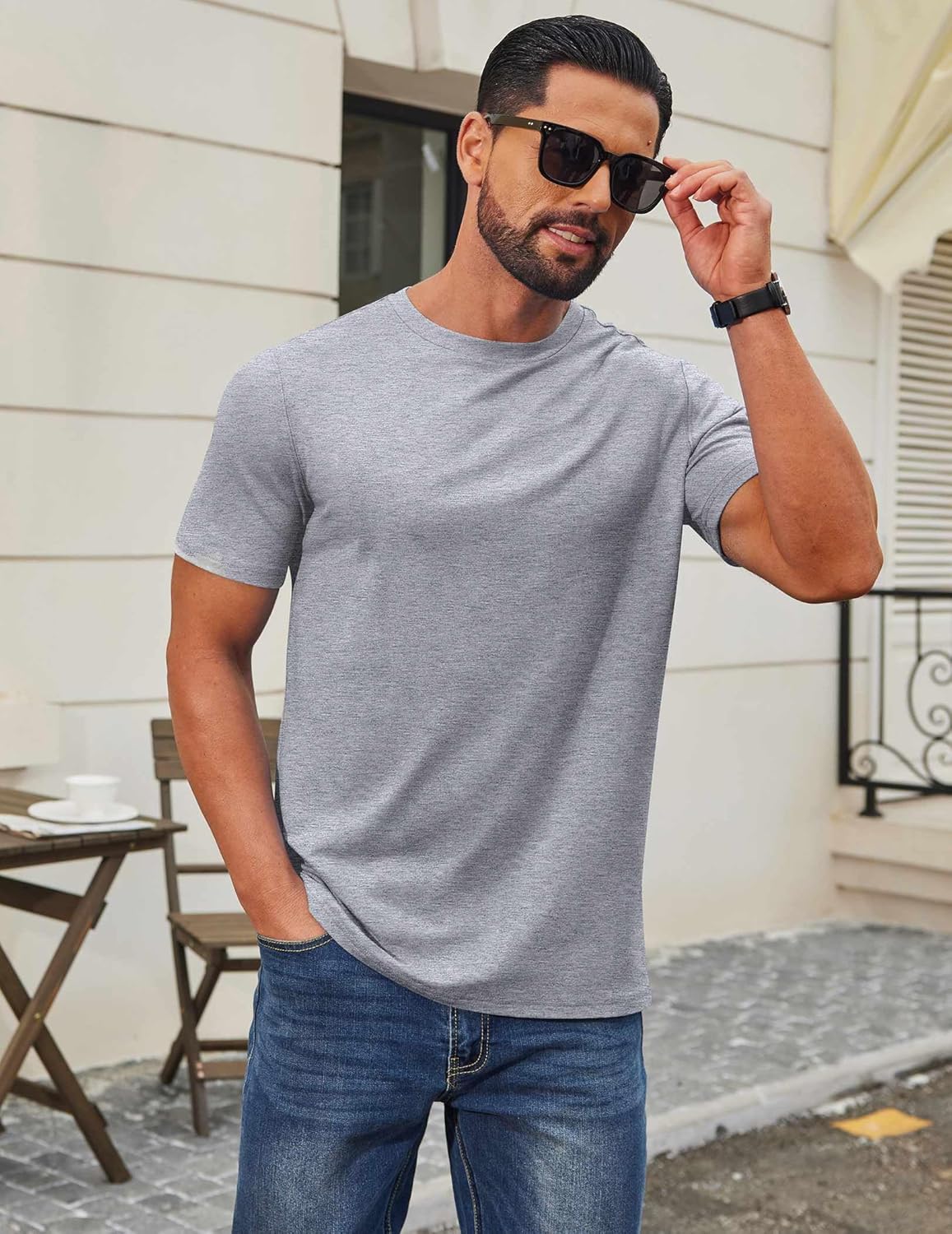 COOFANDY Men's T Shirt Short Sleeve Cotton Blend T-Shirts Crew Neck Casual Summer Basic Tee Shirts - Image 6