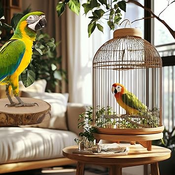 8PCS Natural Wood Bird Cage Perches, Platform Perch Accessories For Parrots