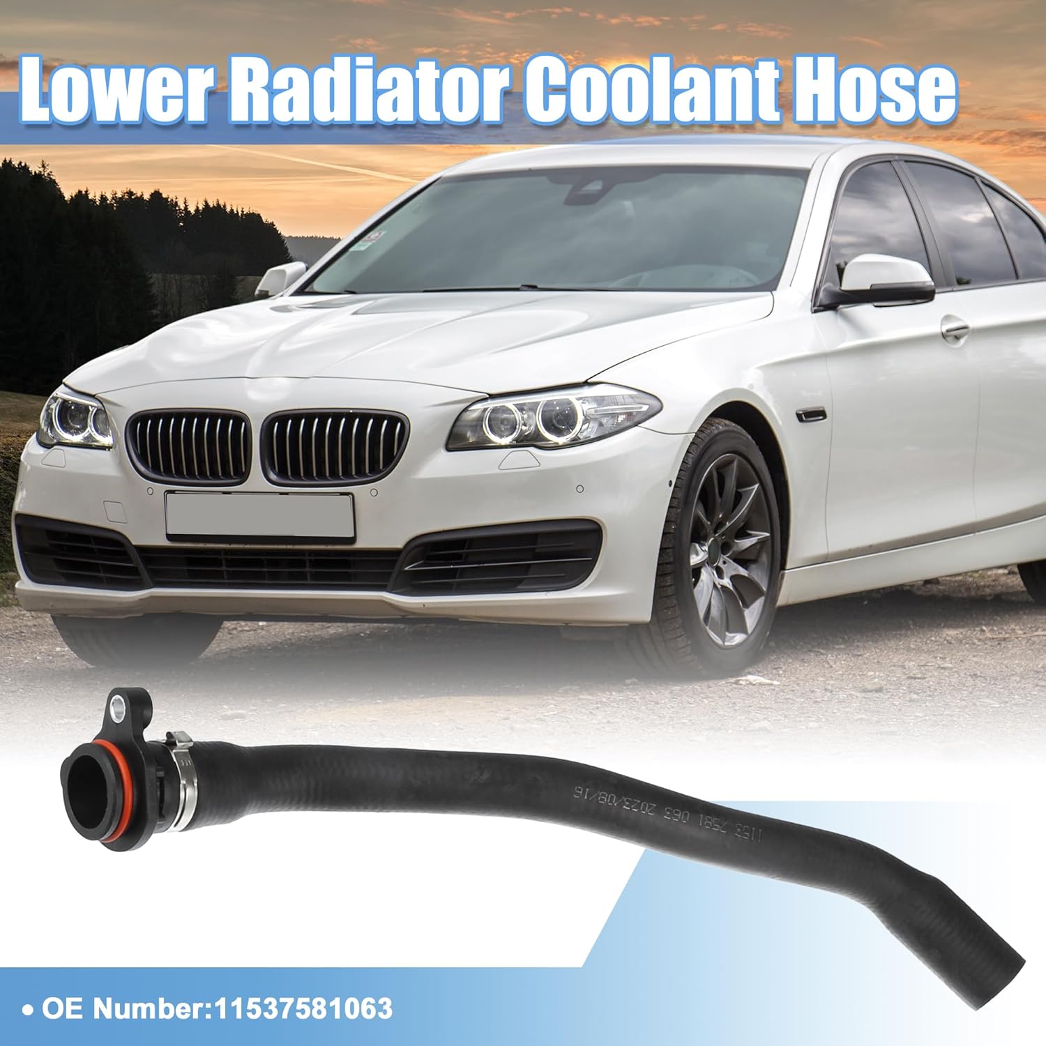 Radiator Coolant Hose No.11537581063 for BMW 528i Base 3.0L L6 - Gas 2011 Rubber Black
