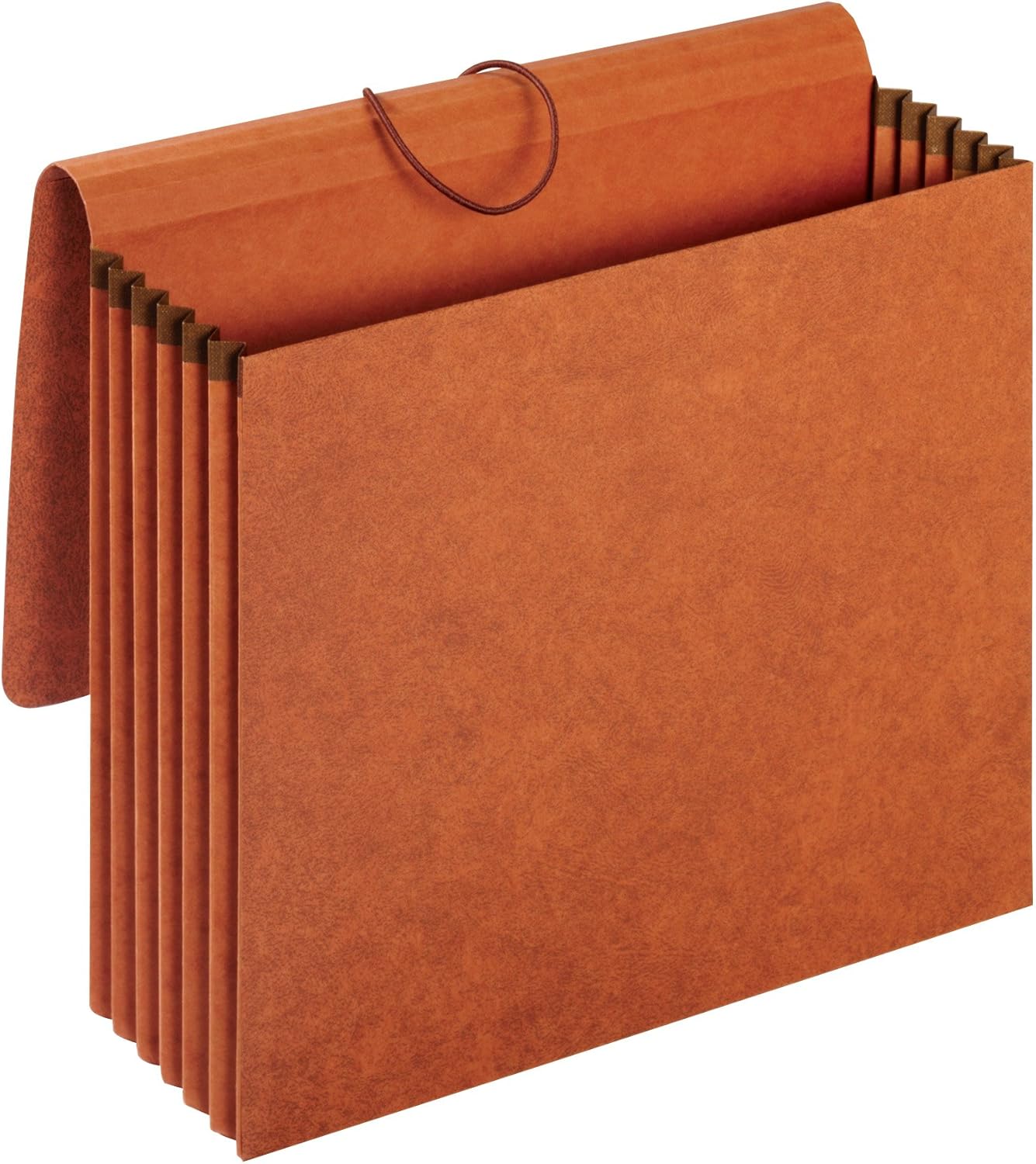 Globe-Weis/Pendaflex 100% Recycled File Wallets, 5.25-Inch Expansion, Elastic Cord Closure, Letter Size, Brown, 10-Count (73373R)