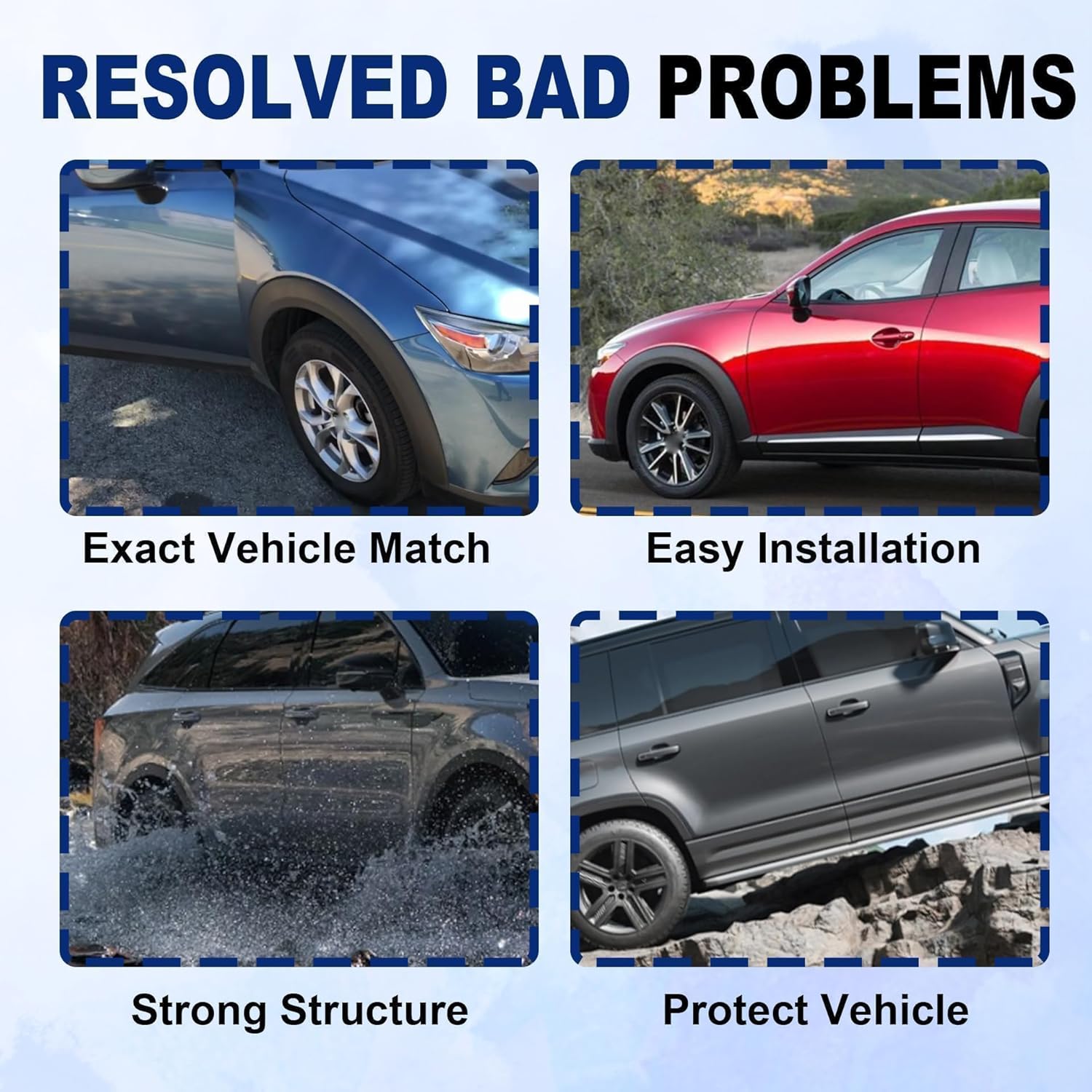 GXARTS 4PCS Black Left & Right Side Front Bumper Fog Light Lamp Covers Trim Compatible with Honda Civic 2017 2018 2019 2020 2021