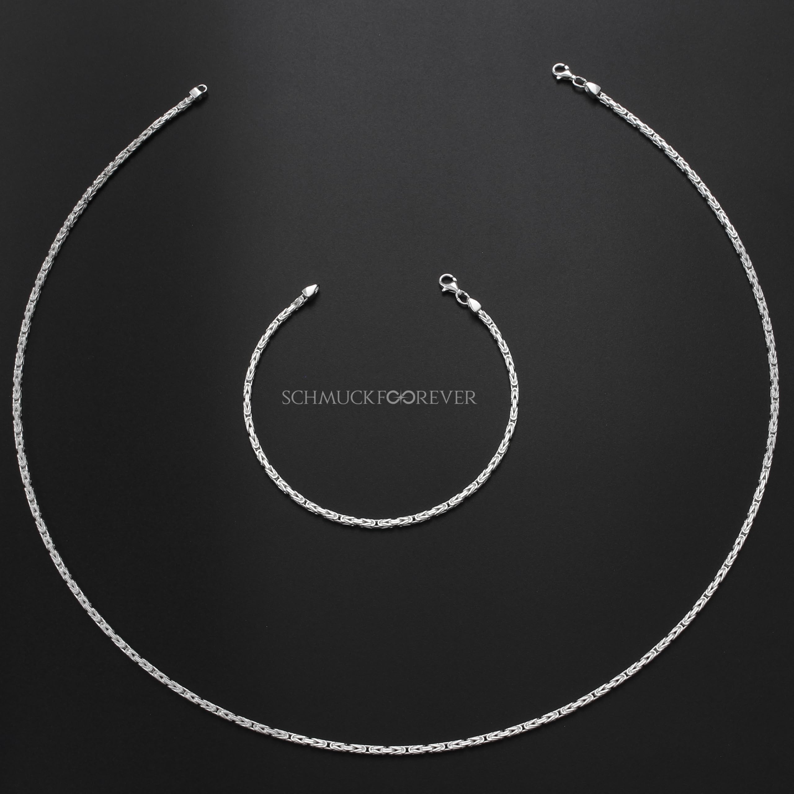 Königskette 2,2mm 925 Silber massiv - Länge Wählbar - Collier Halskette oder Armband