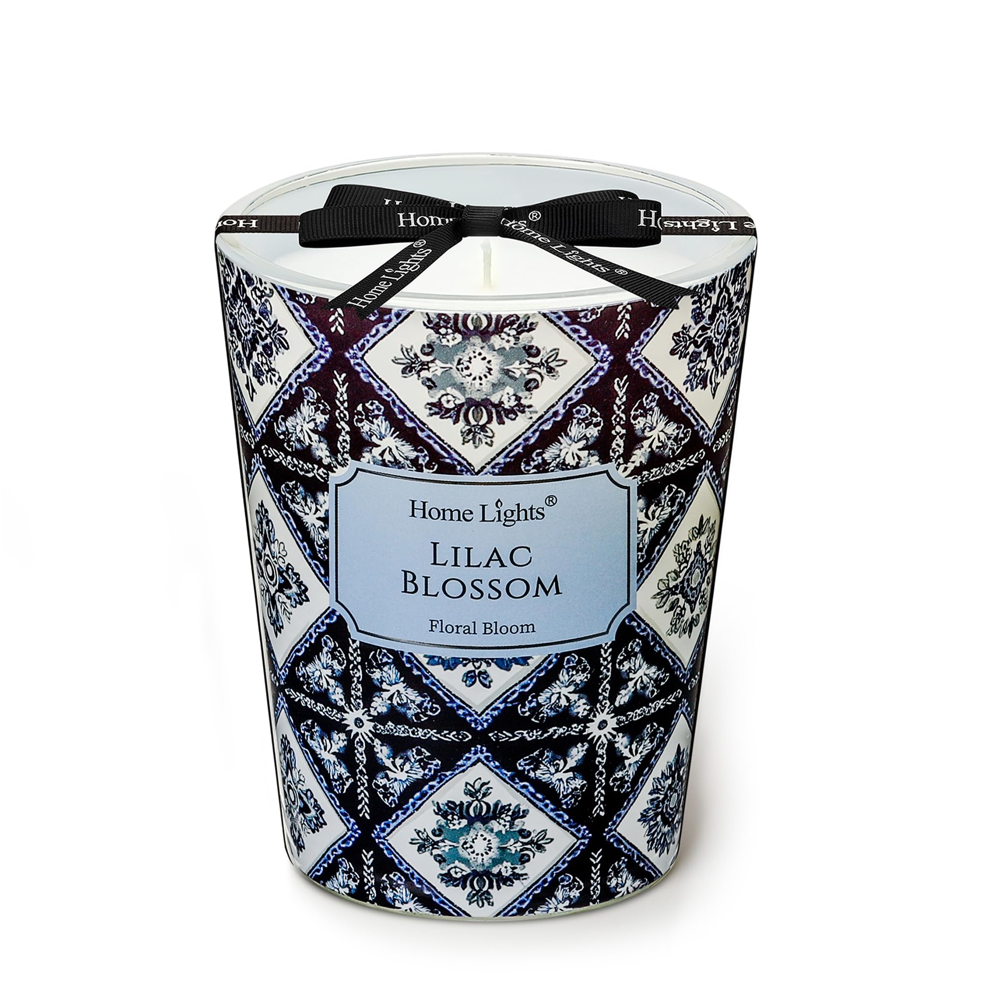 Home Lights 1-Wick Candles for Home Scented - 6.7oz Soy Wax Candle Long-Lasting Fragrance, Bohemian Natural Textures Home Decor and Housewarming Gifts, Lilac Blossom