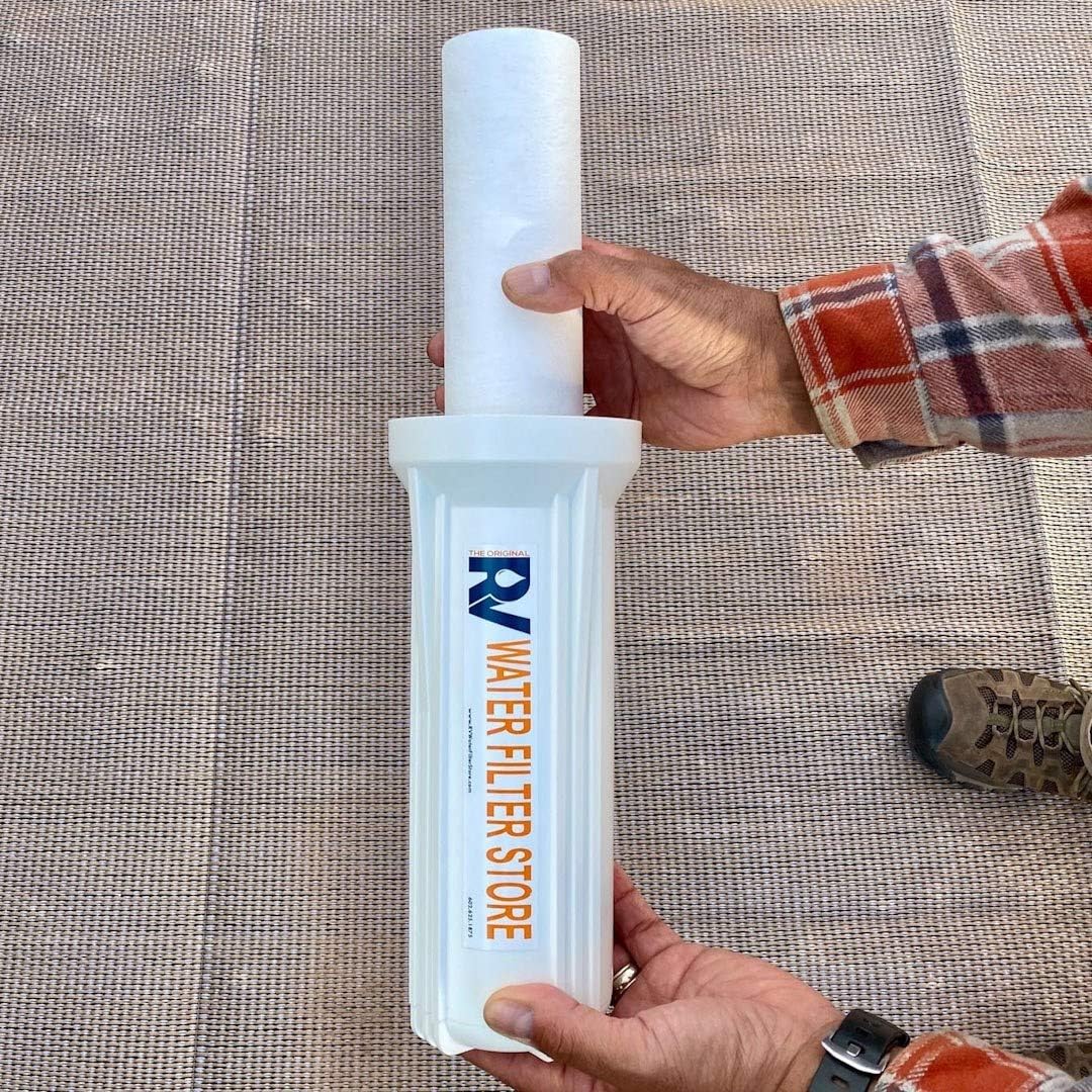 Enhanced RV Water Filtration + Anti-Scale System – 2 Stage Design, Removes Sediment, Reduces Hard Water Scaling, Improves Taste, Removes Odor – Ideal for RVs, Motorhomes, Travel Trailers & Campers