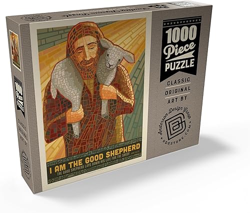 Miniatura 2 de MyPuzzle Jesus The Good Shepherd, Vintage Poster - Rompecabezas prémium de 1000 piezas para adultos