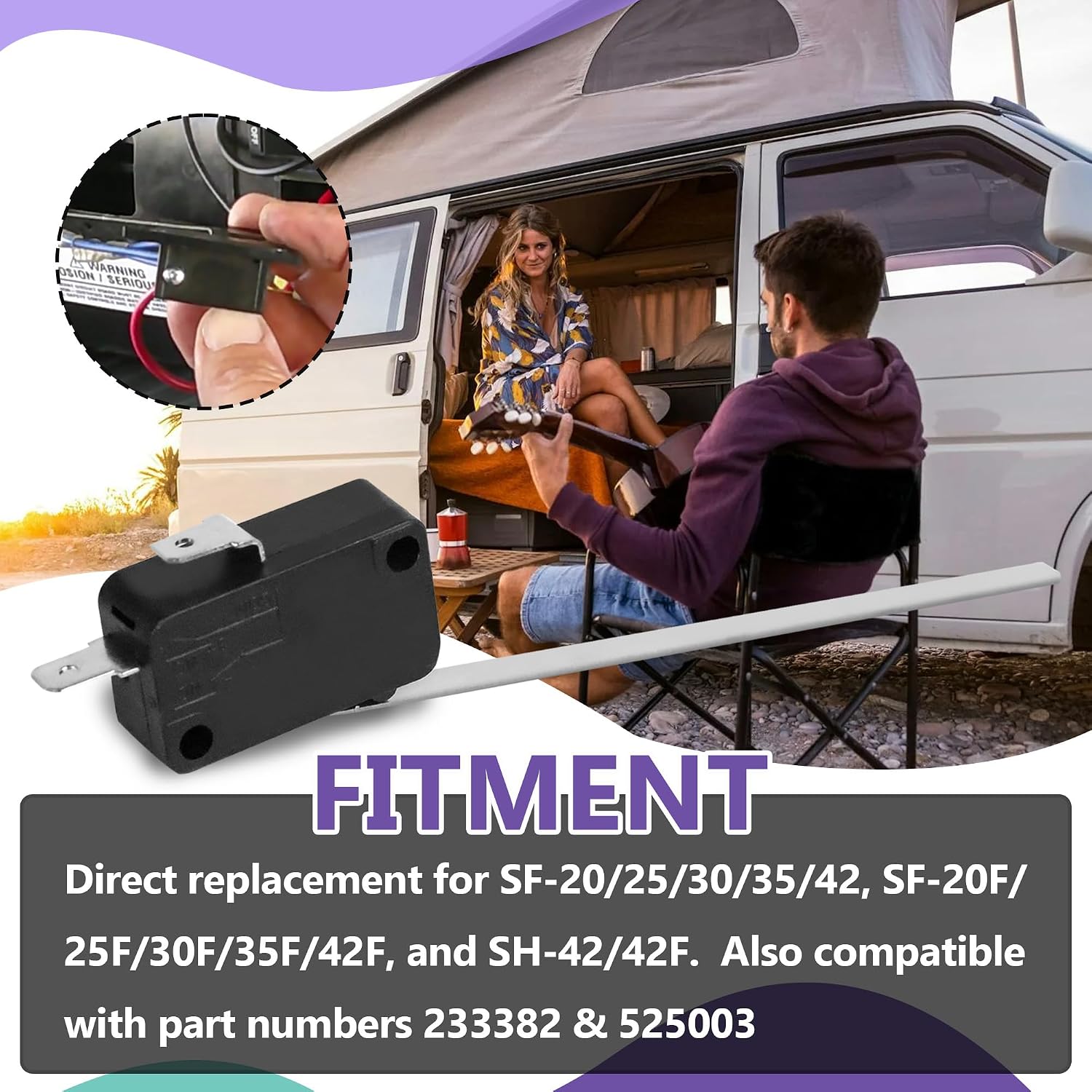 4 Pcs 232261 525003 Sail Switch for Suburban SF Series RV Furnace | Compatible with SF-20/25/30/35/42 & SF-20F/25F/30F/35F/42F (Replaces 232261, 233382, 525003)