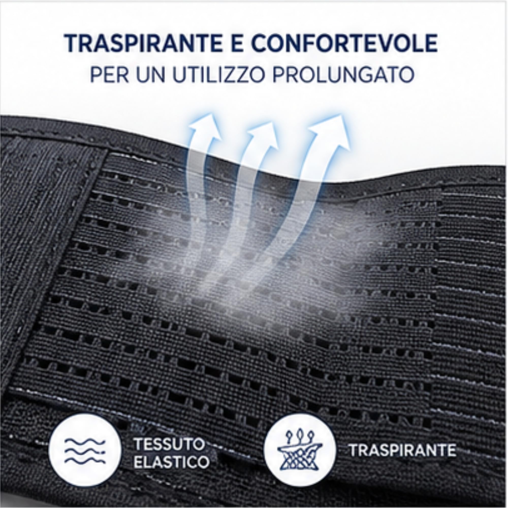 Kefrell Corsetto Lombare Autogrippante 24 cm Made in Italy (80) | Doppia Regolazione, Tessuto Traspirante, Supporto Lombare, Stecche di Rinforzo, Uso Prolungato
