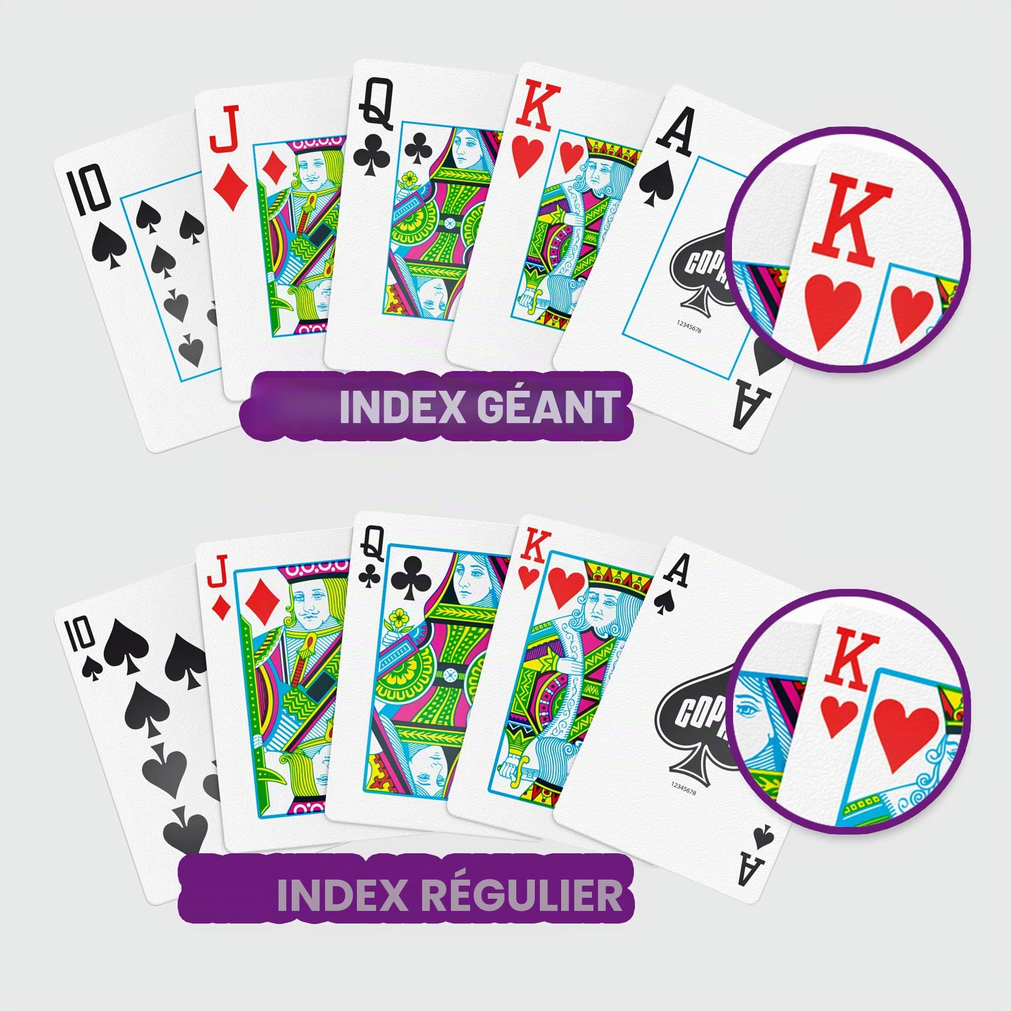 Copag 1546 Design Jeu de Cartes 100% Plastique avec Index Standard Rouge/Bleu