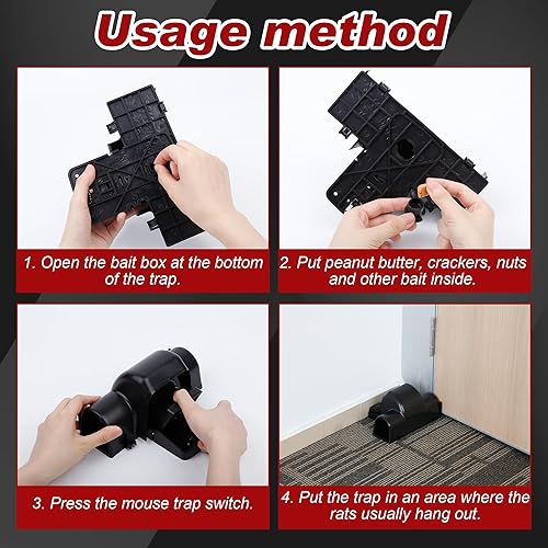 Miniatura 5 de Trampas reutilizables para ratas y ardillas listadas, evita que se desencadene accidentalmente la trampa para ratones, trampa túnel de doble entrada