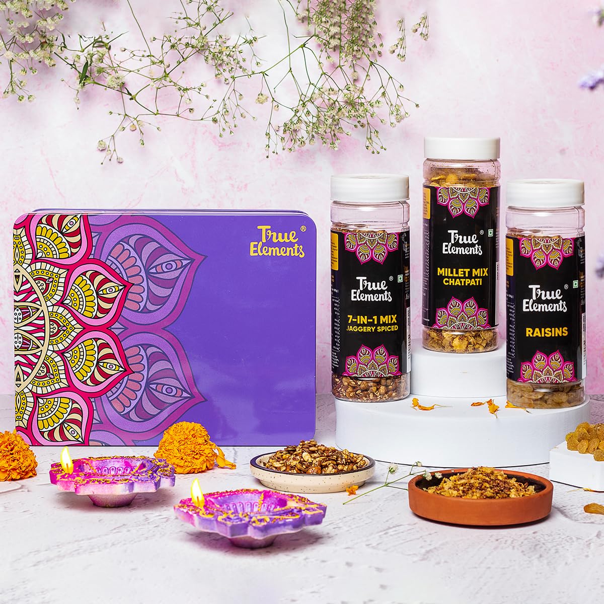 True Elements Gourmet Delight hamper 430g - Assorted Gift Hampers for Diwali | Gift Box For Corporate Events, Family, Friends, Office Clients, New year and Other Functions