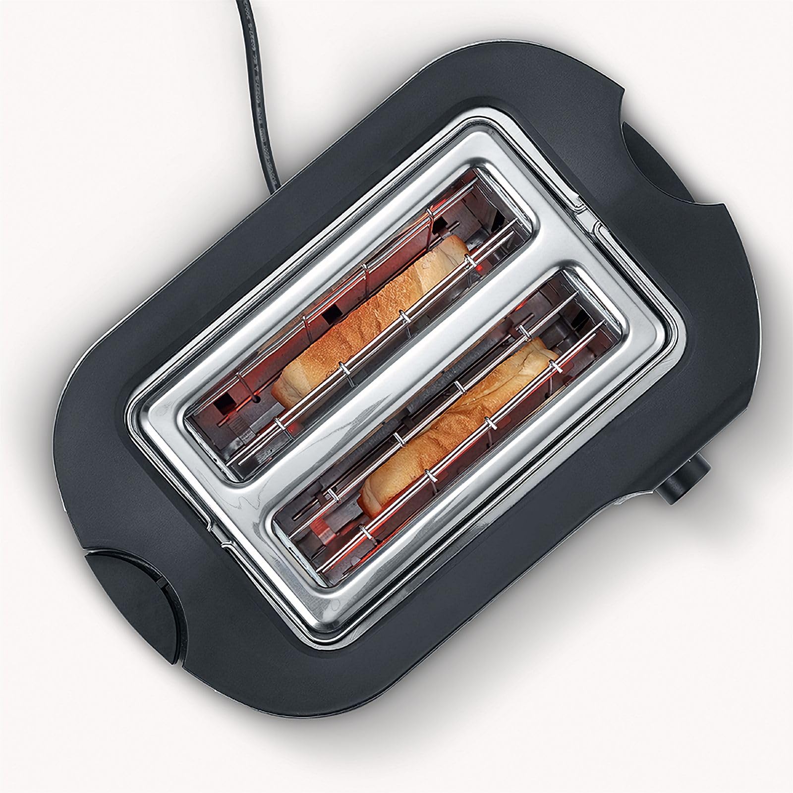 SEVERIN Tostapane Automatico Con Griglia Scaldapanini Integrata, Anche Per Fette Spesse, Per Tostare, Scongelare E Riscaldare, 800 W, Rosso Metallizzato / Nero, AT 2217