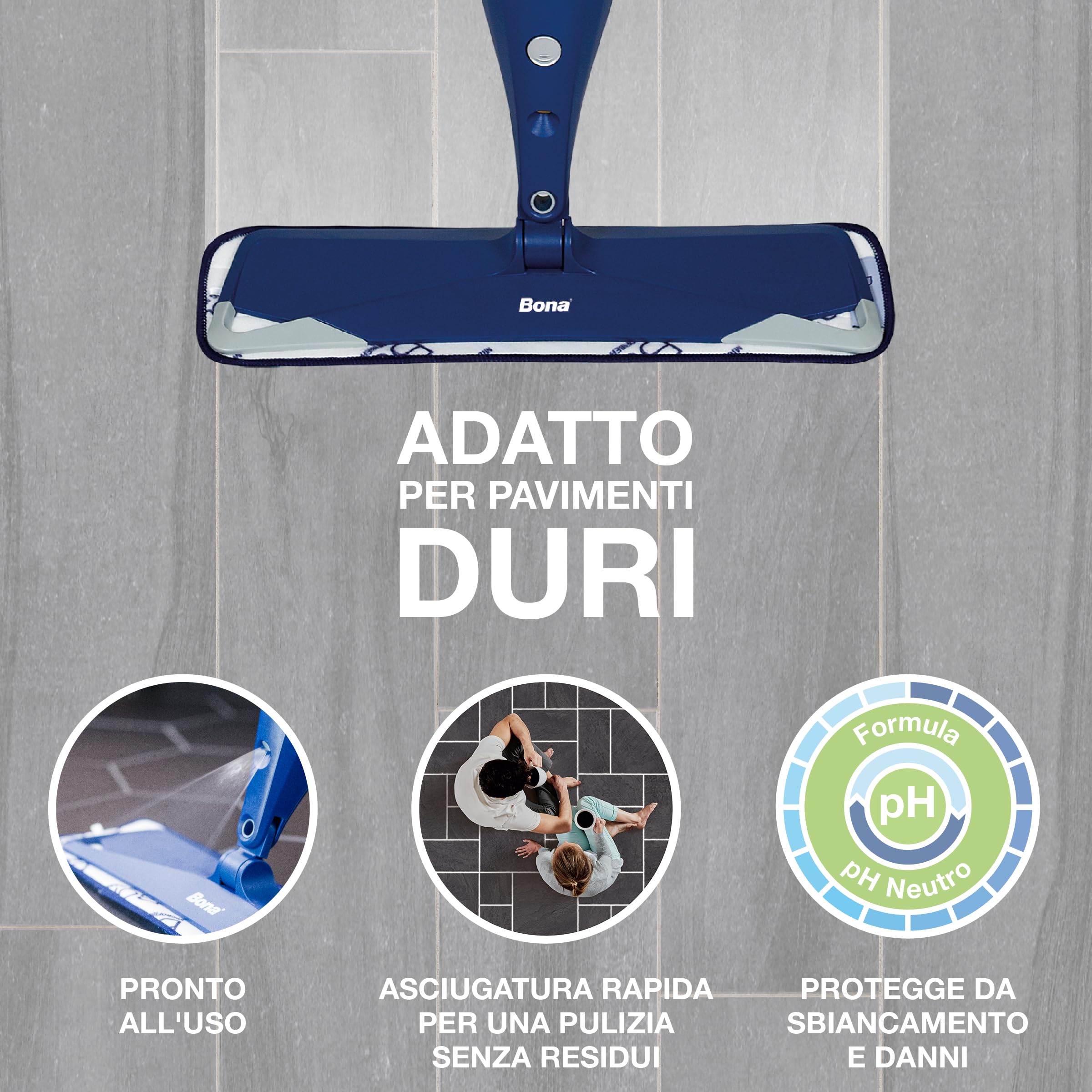 Bona detergente per pietra, piastrelle e laminato 4 L, floor cleaner detergente, detersivo, prodotto per laminato, cartiucca di ricarica, pulizia linoleum, pulifuga