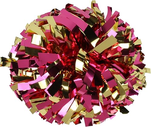 Miniatura 7 de ICObuty Pompones metálicos de animadora de 6 pulgadas, 1 par, 2 piezas