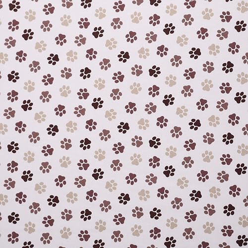 Mook Fabrics Algodón Perros y Gatos, Blanco