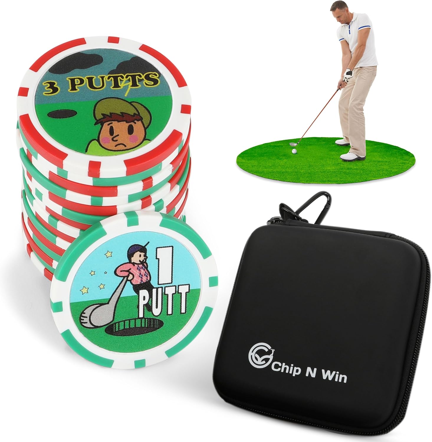 Dexter Innovations CHIP N WIN. The On Course Golf Chips Game with 16 Fun Chips. Play at the Same Time as Your Normal Round Adding an Extra Element of Fun....