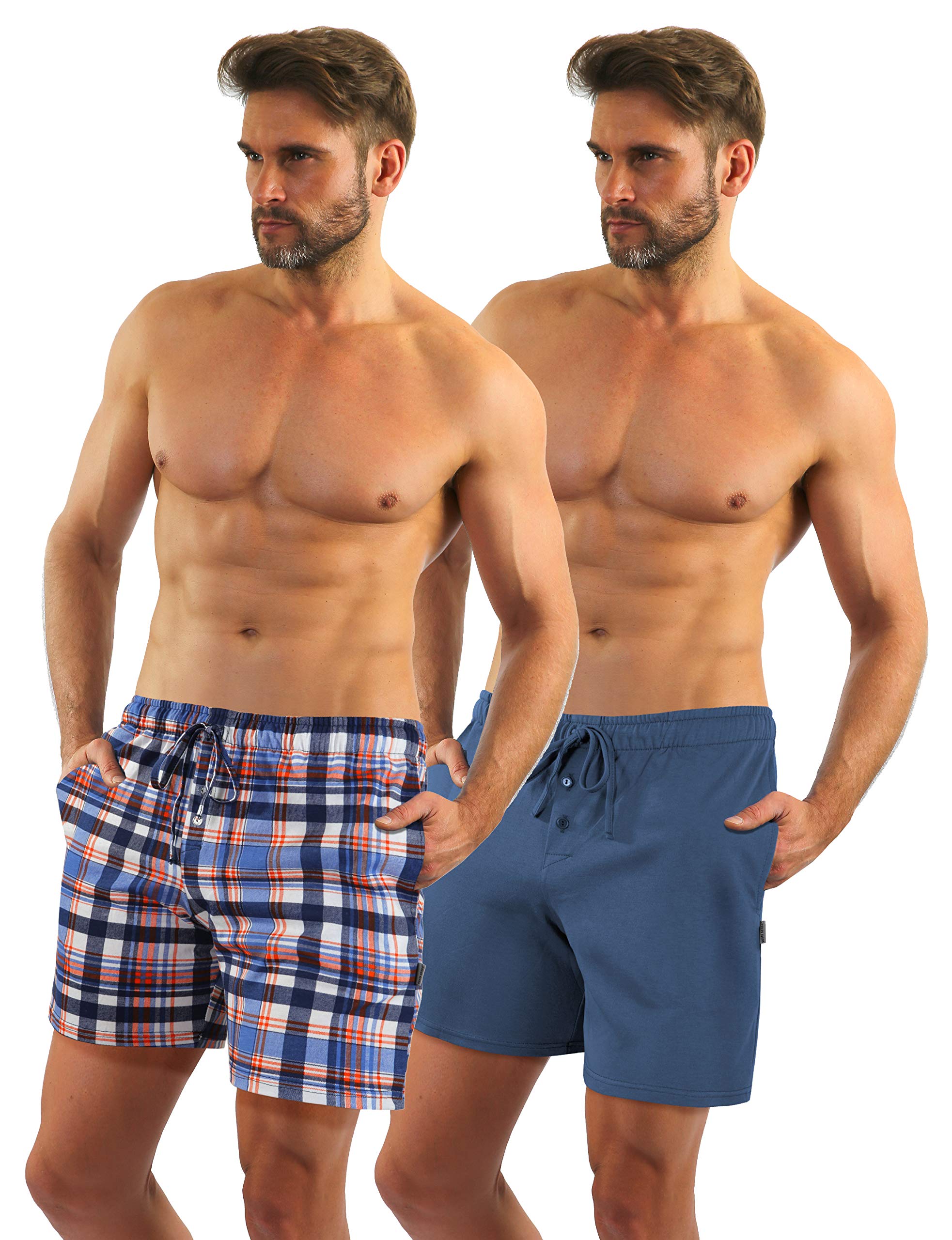 Sesto Senso Pantalones Cortos de Pijama Hombre Algodón Pantalón de Dormir