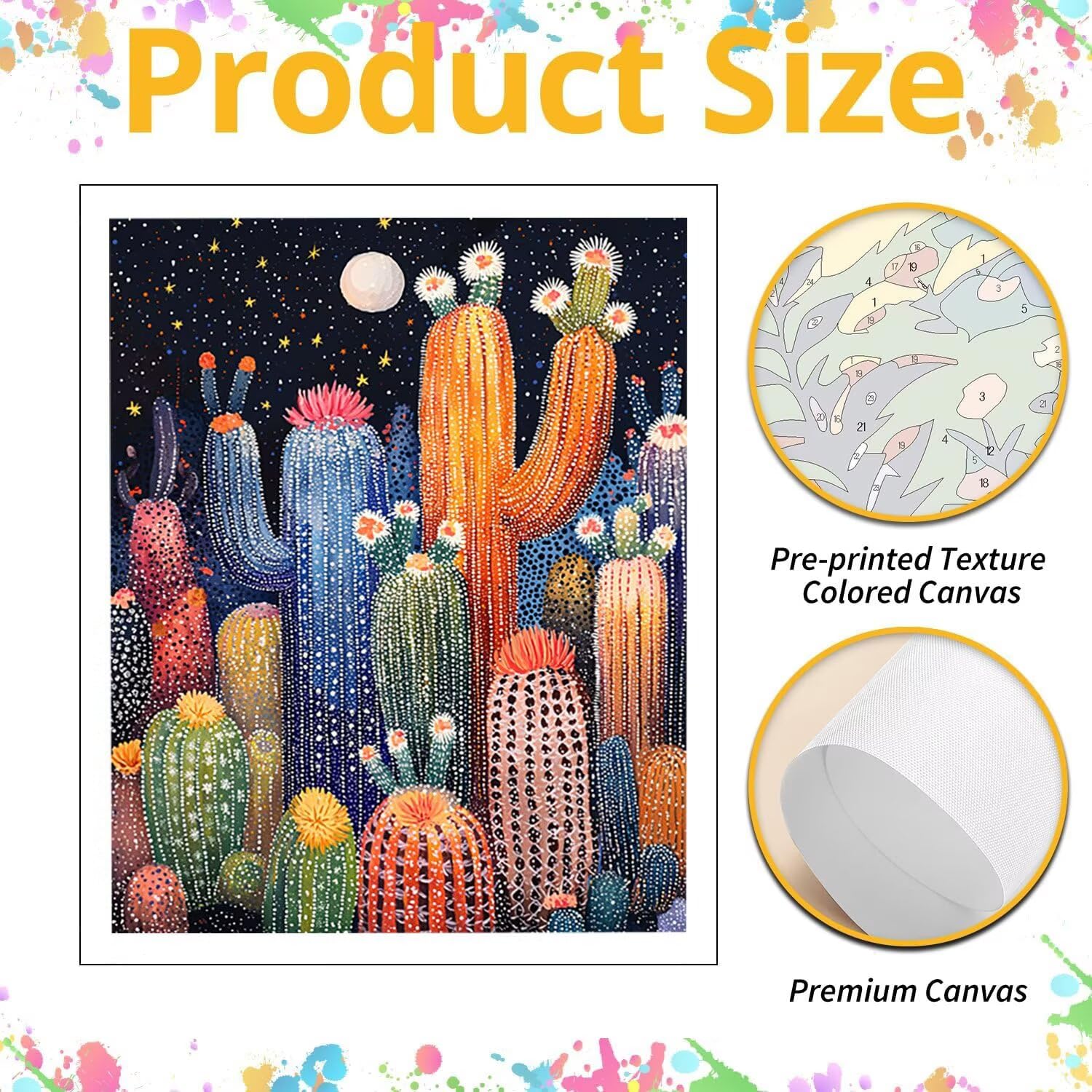 WEISHIWE Dipingere con i Numeri Adulti Cactus, 60x80cm s-978