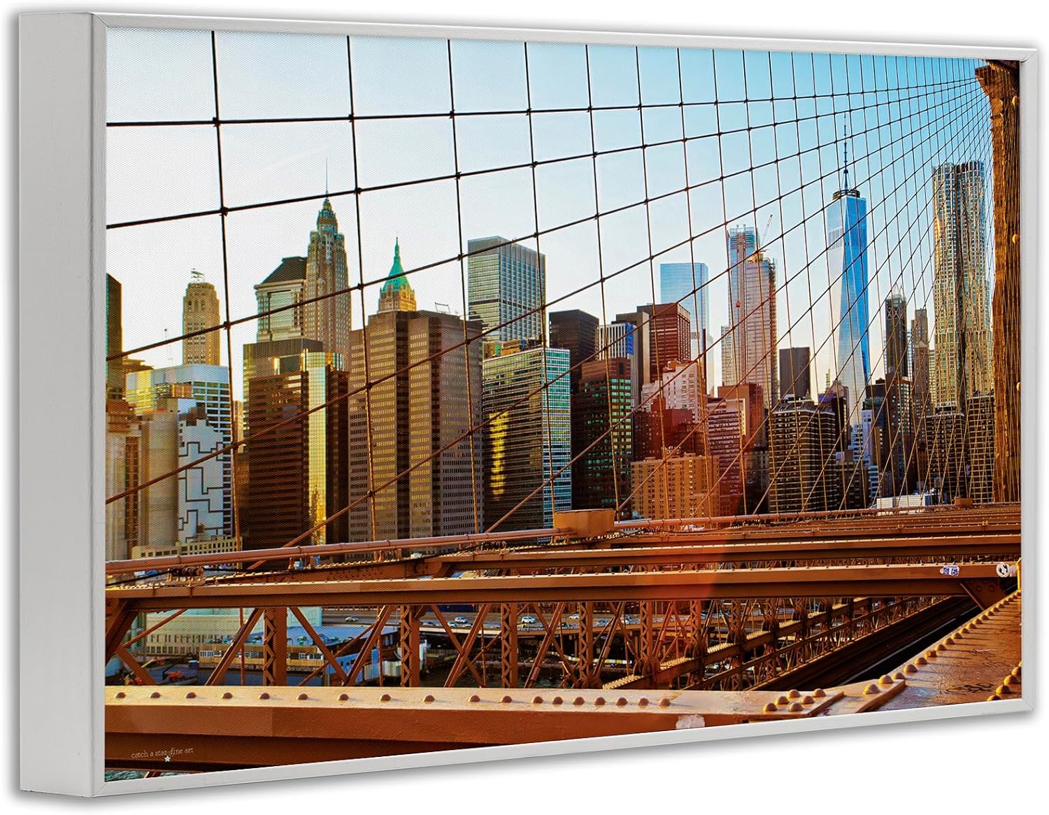 Stupell Industries Cityscape Through Bridge White Framed Giclee Art, design by Seven Trees Design, 18 x 12