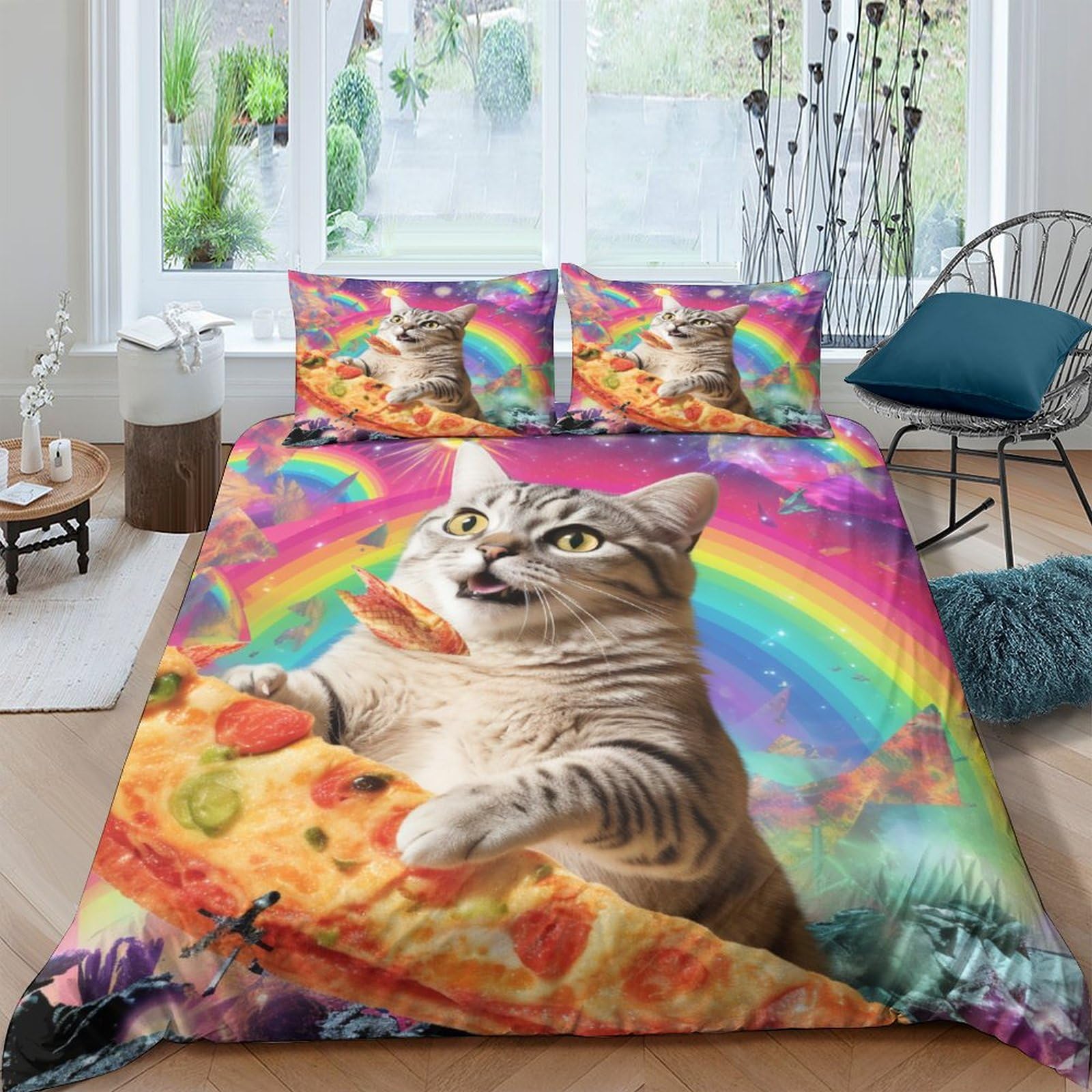 Housse de couette 3 pièces King 220x240cm pour lit adulte et enfant
