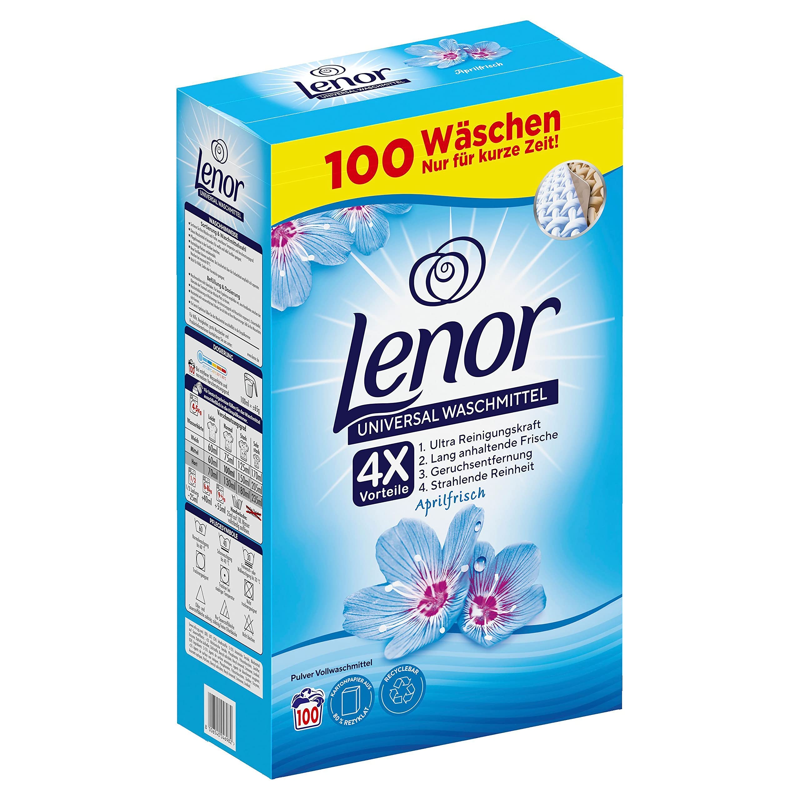 Lenor WM Pulver Aprilfrisch 6.5KG - 100WL