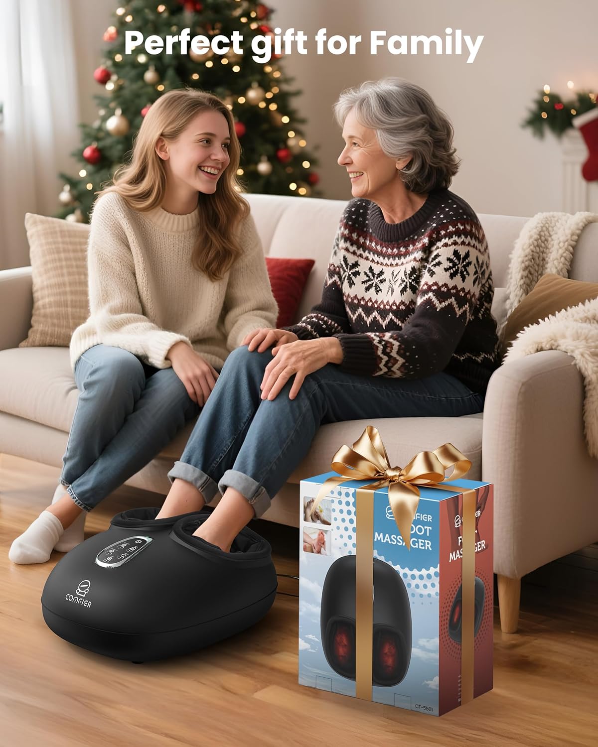 COMFIER Shiatsu Foot Massager with Heat, FSA Eligible Deep Kneading, Compression Feet Massage, Foot Massager for Delivers Pain Relief, Plantar Fasciitis, Neuropathy - Image 8