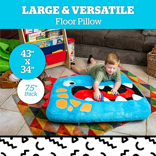 Miniatura 3 de BigMouth Inc - Almohada grande para piso, cojín de suelo de dinosaurio con parte inferior antideslizante, almohadas y cojines de suelo para niños y