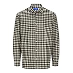 JACK&JONES PLUS Jorjoshua Ls Pls Flannel Check Shirt Men's Long Sleeve Shirt, Vetiver.