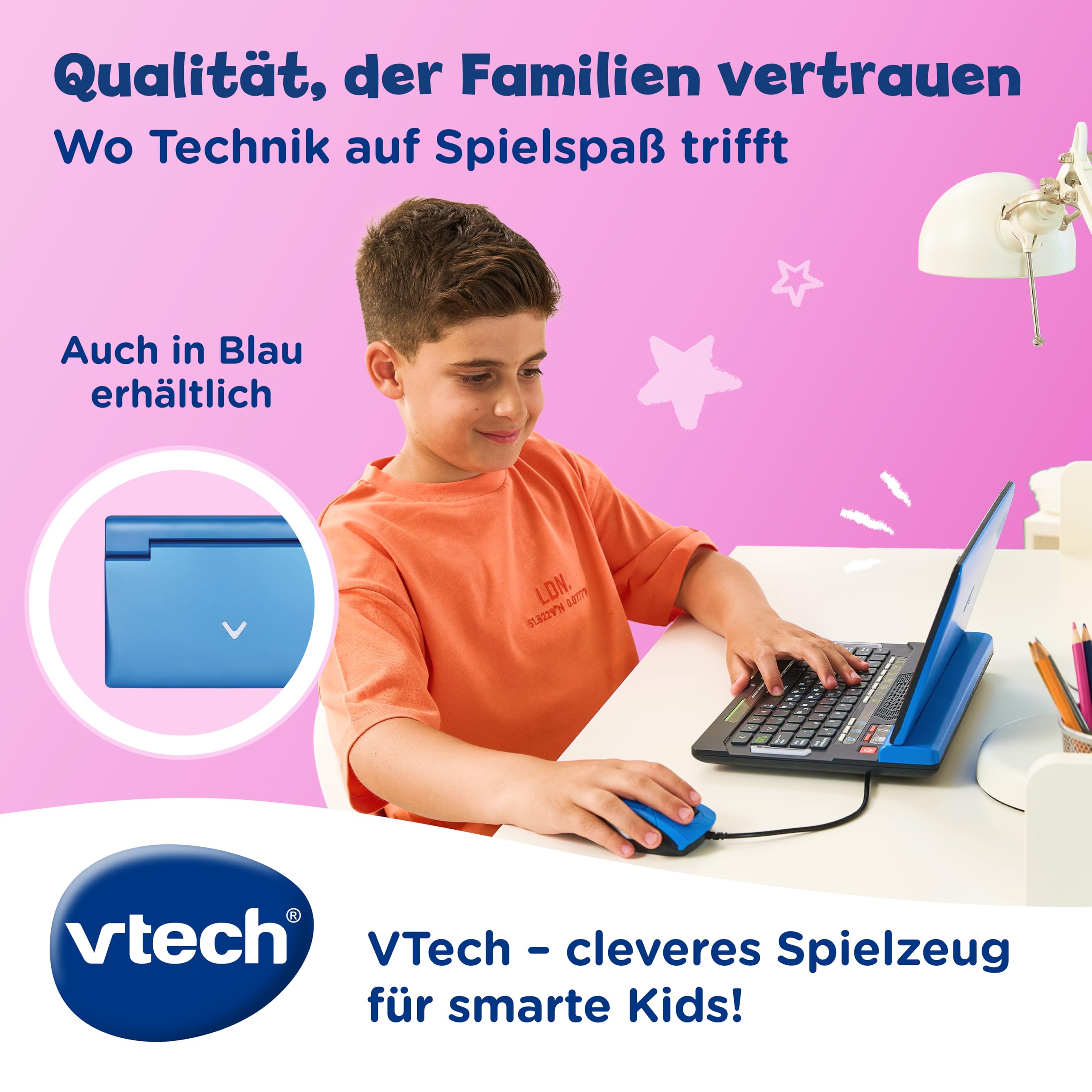 VTech Explorer Laptop Pro Pink - 164 Lernspiele Deutsch Englisch