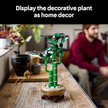 LEGO Botanicals Lucky Bamboo Building Set - Artificial Plant for Indoor Home Decor, Adults Ages 18+ Gift for Birthdays for Him - Fake Plant Decoration for Table, Desk, Office - 10344