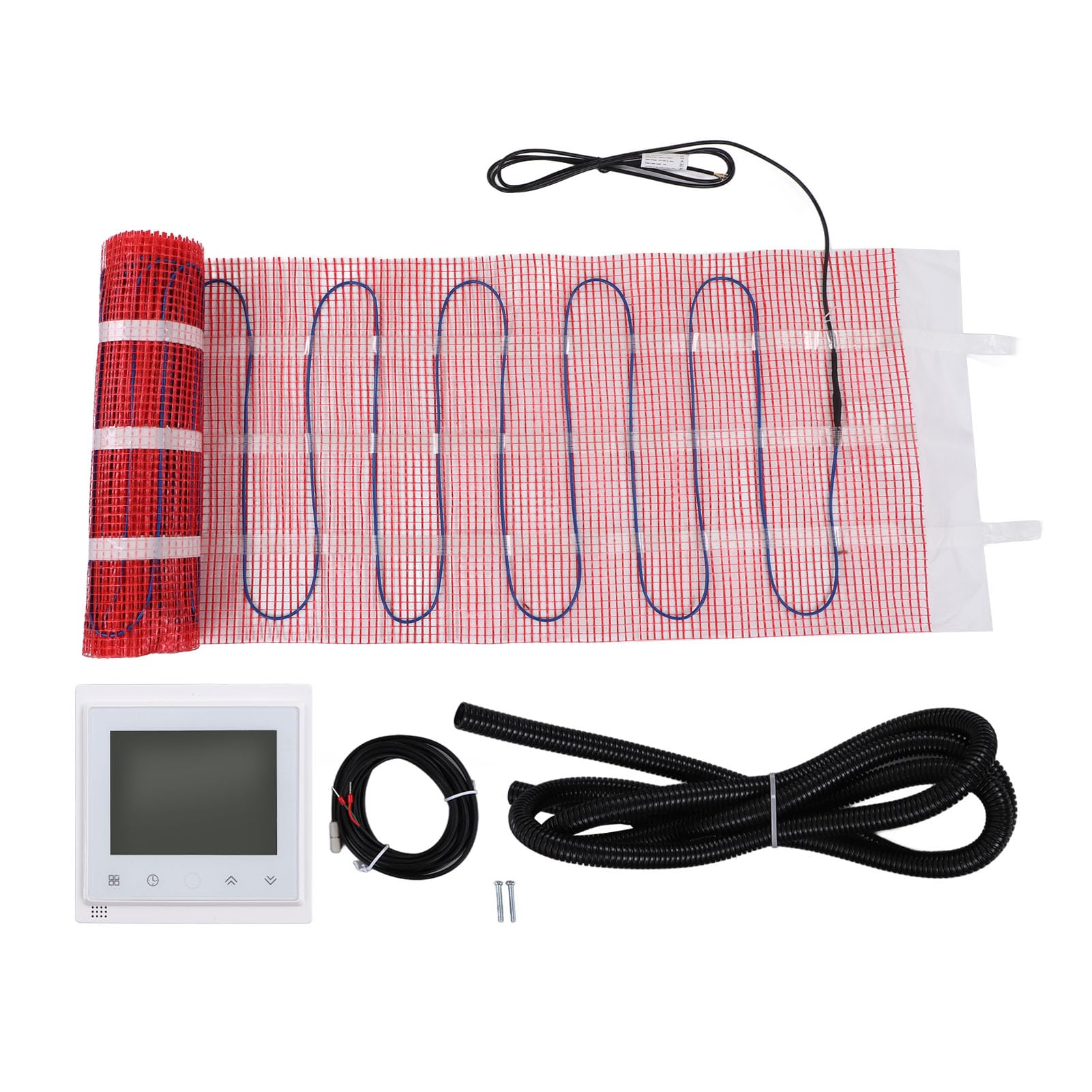 6㎡ System Ogrzewania Podłogowego, Elektryczna Mata Grzewcza Podłogowa o Mocy 900 W, Wysokowydajny Samoprzylepny Drut Okrągły do ​​domu lub Fabryki (220V)