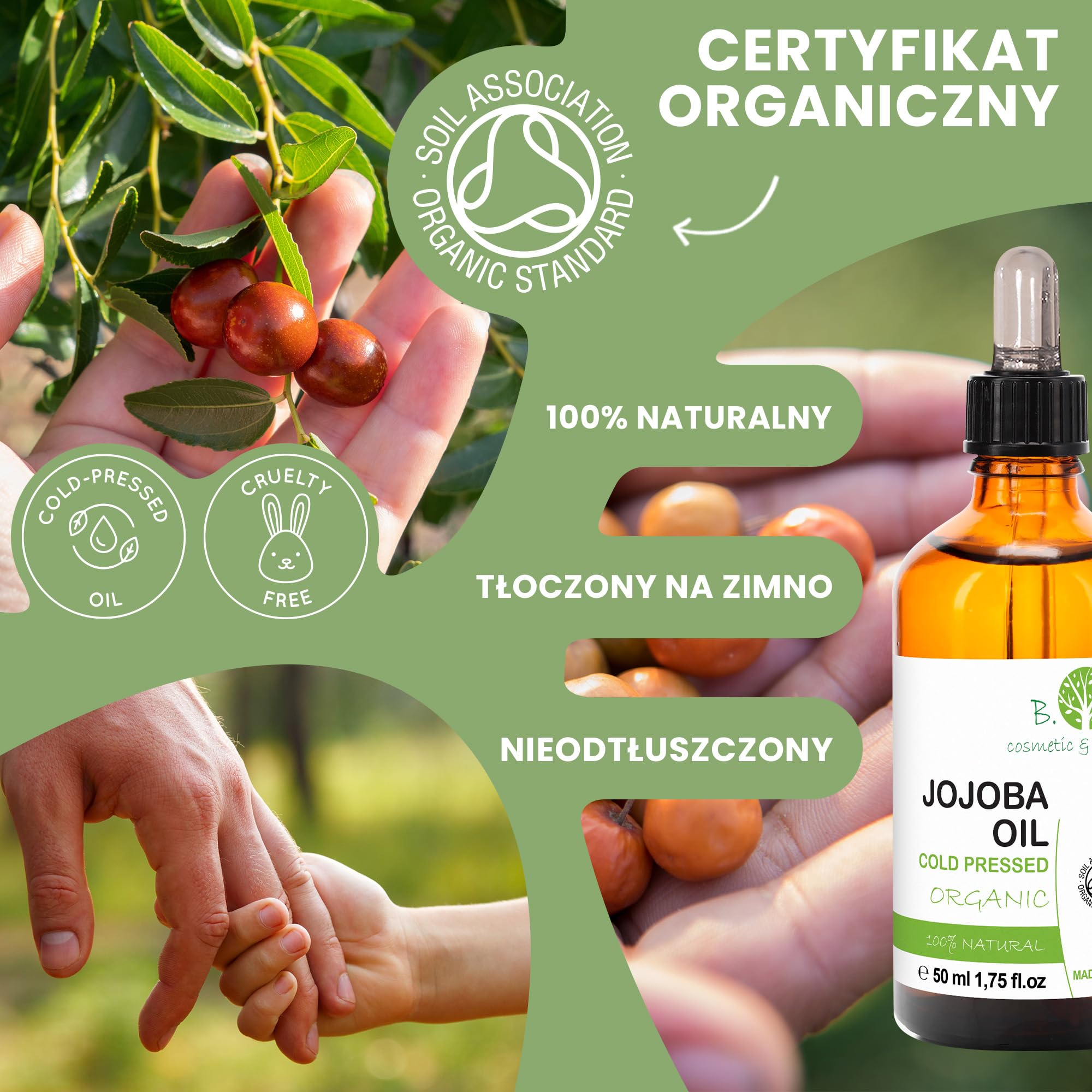 Olejek Jojoba - Twój Wszechstronny Zbawca: Olejek do Twarzy, Demakijaż, Ciało, Masaż, Na Rozstępy, Włosy, Brodę i Paznokcie! - 1000 ml 1 L
