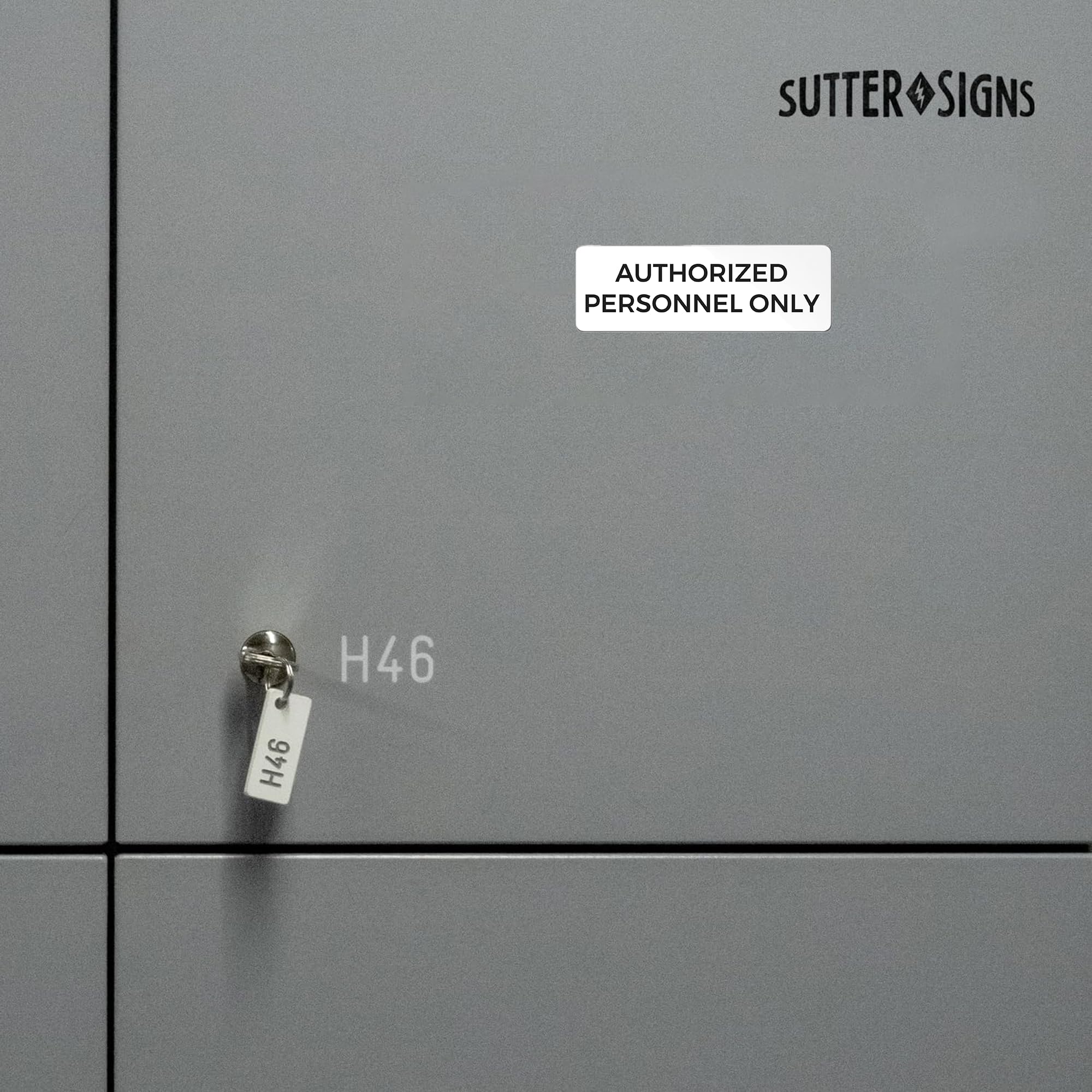 Letrero de plástico ABS duradero con parte trasera adhesiva completa, cartel para puerta o pared, 2 x 6 pulgadas (blanco)
