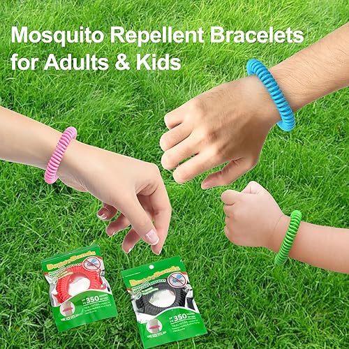 Miniatura 2 de Pulseras de mosquitos, paquete de 18 bandas de mosquitos envueltas individualmente para adultos y niños, sin DEET, pulsera natural e impermeable (18