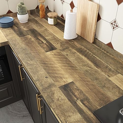 Miniatura 2 de WESTICK - Papel tapiz de madera adhesivo, rústico, para encimeras, impermeable, decorativo, papel adhesivo para mesa, escritorio, gabinetes de