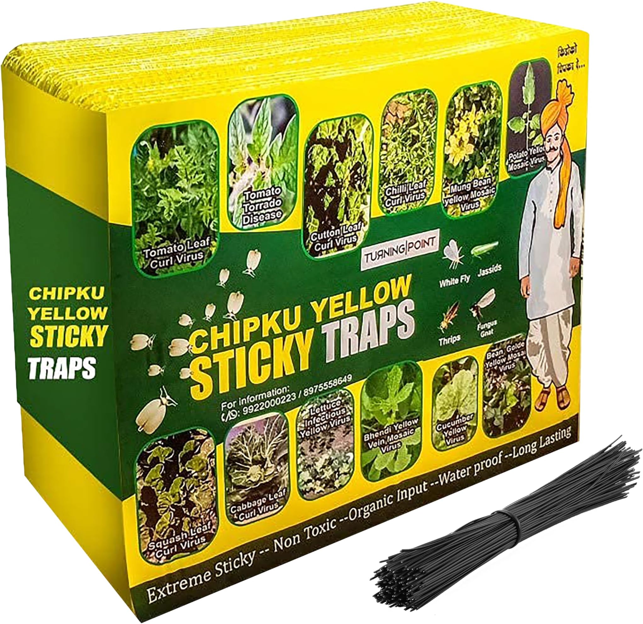 Chipku Yellow Sticky Trap/Insect Trap/Glue Trap/for Whiteflies Thrips