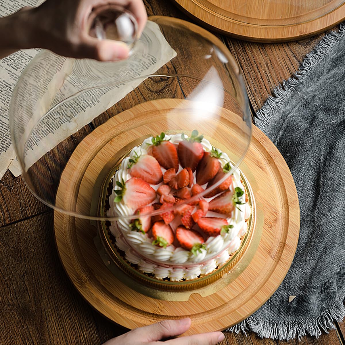 Copertura Antipolvere Facile da Pulire in Vetro per Dolci e Frutta e Adatta a Frigorifero, per Dessert e Feste Cocktail