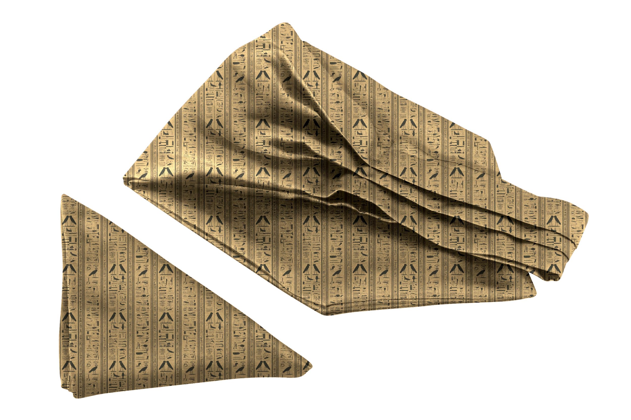 blacksmith Pharaonic Script Printed Ascot and Macthing Pocket Square for Men-picture-11