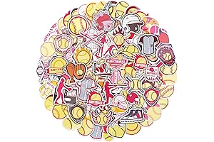 100 Pack Softball Stickers for Girls Softball Party Favors, Birthday Decorations